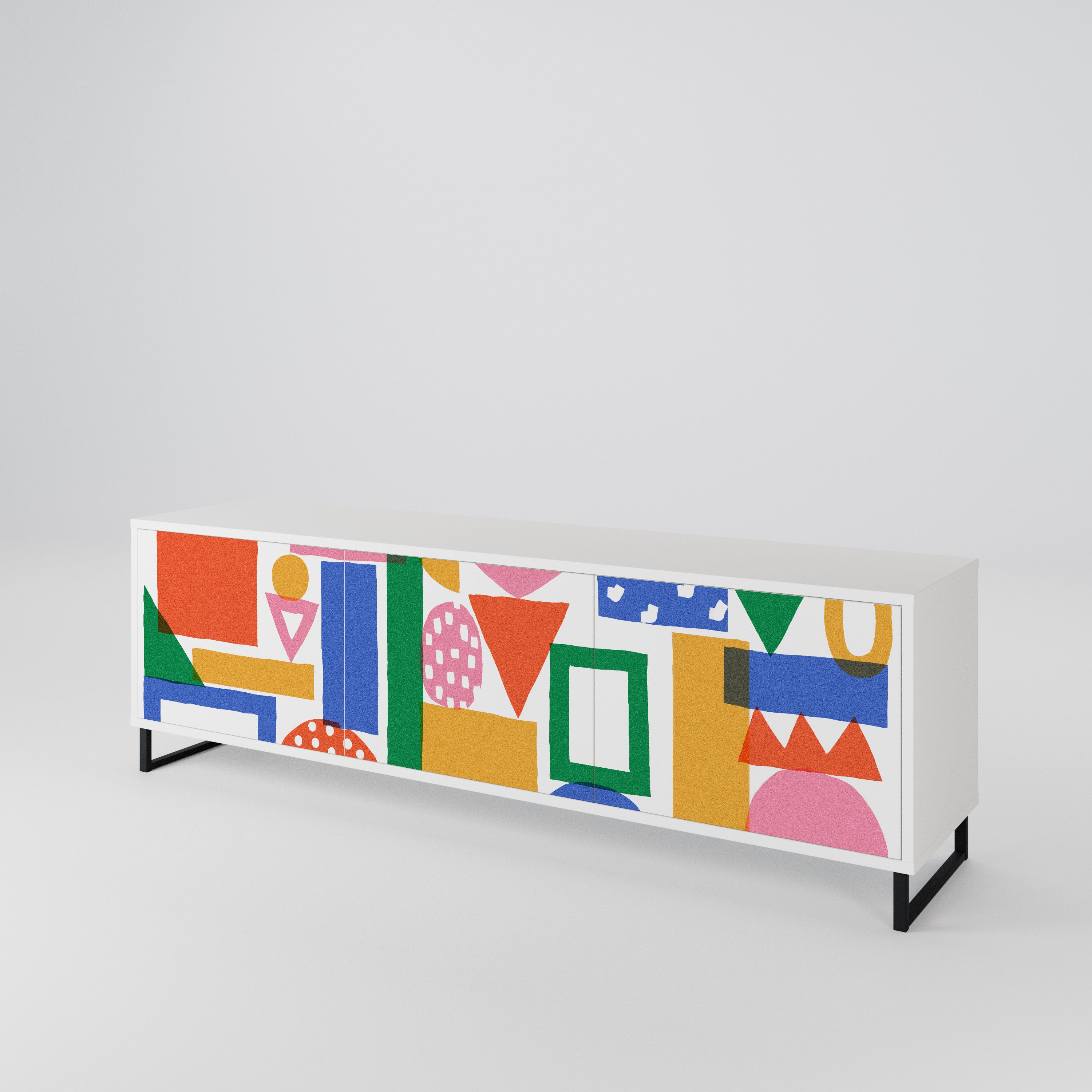 GEOMETRIC GLIMMER Třídveřový TV stolek