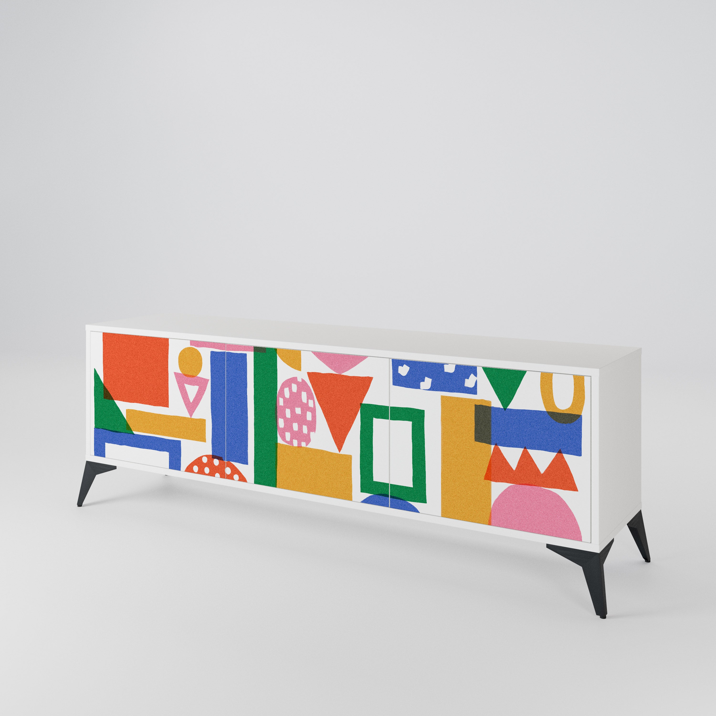 GEOMETRIC GLIMMER Třídveřový TV stolek