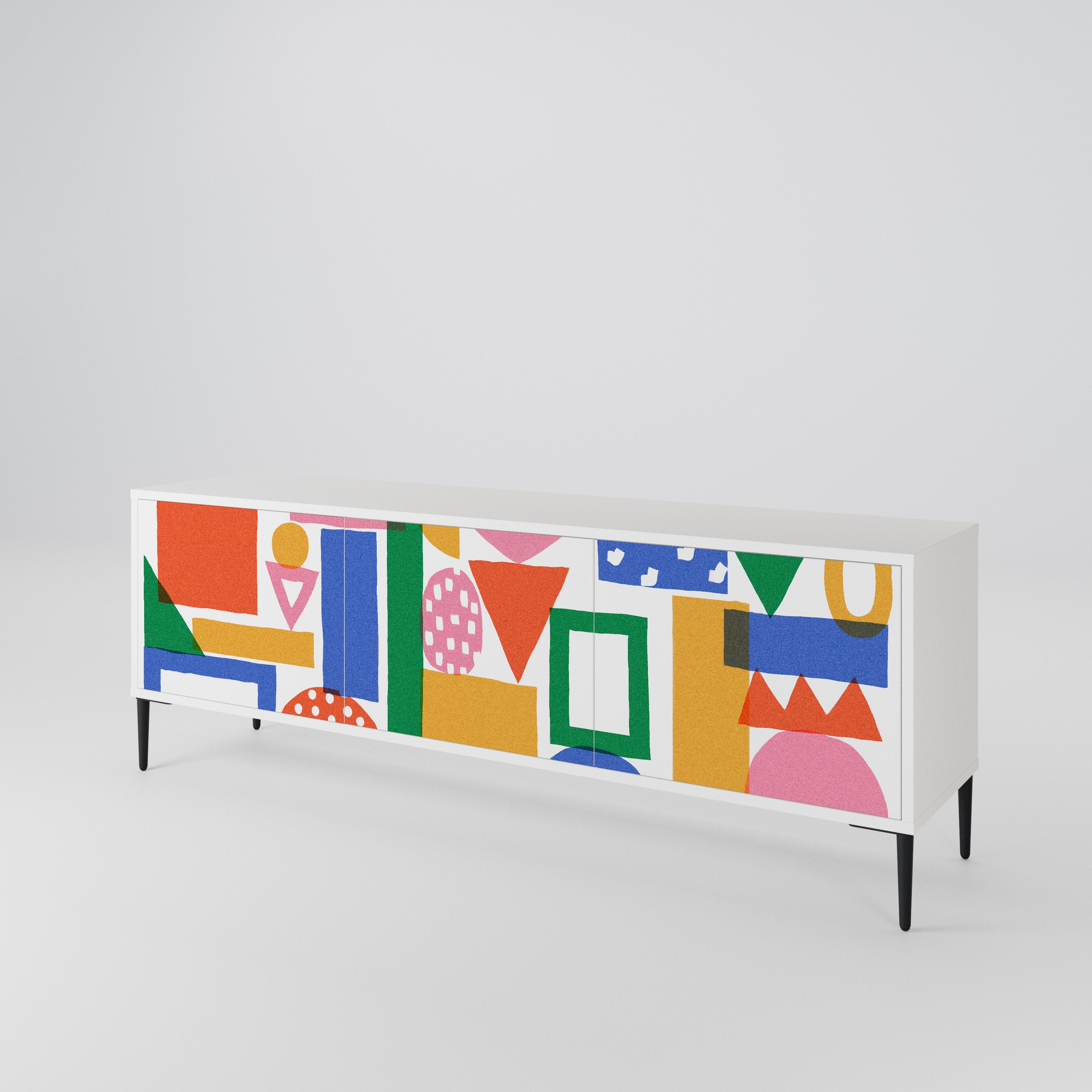 GEOMETRIC GLIMMER Třídveřový TV stolek