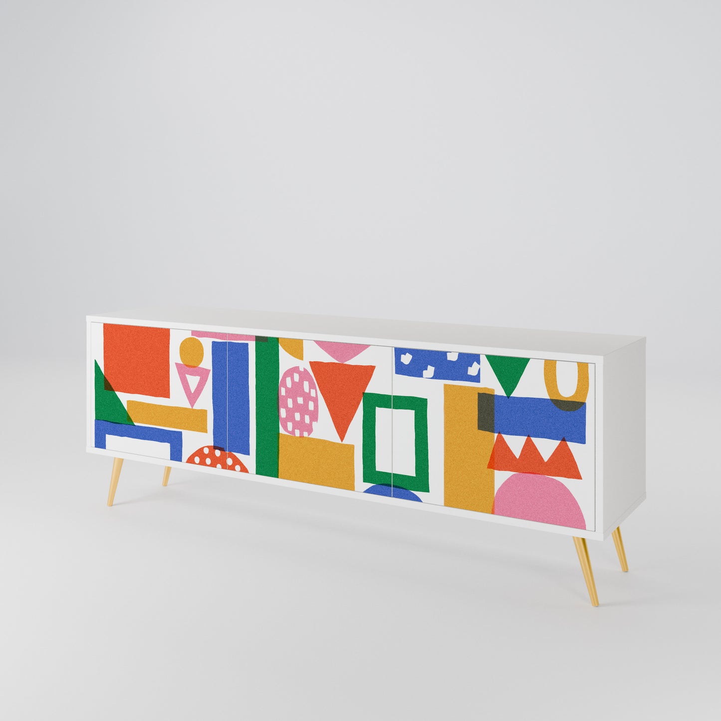 GEOMETRIC GLIMMER Třídveřový TV stolek
