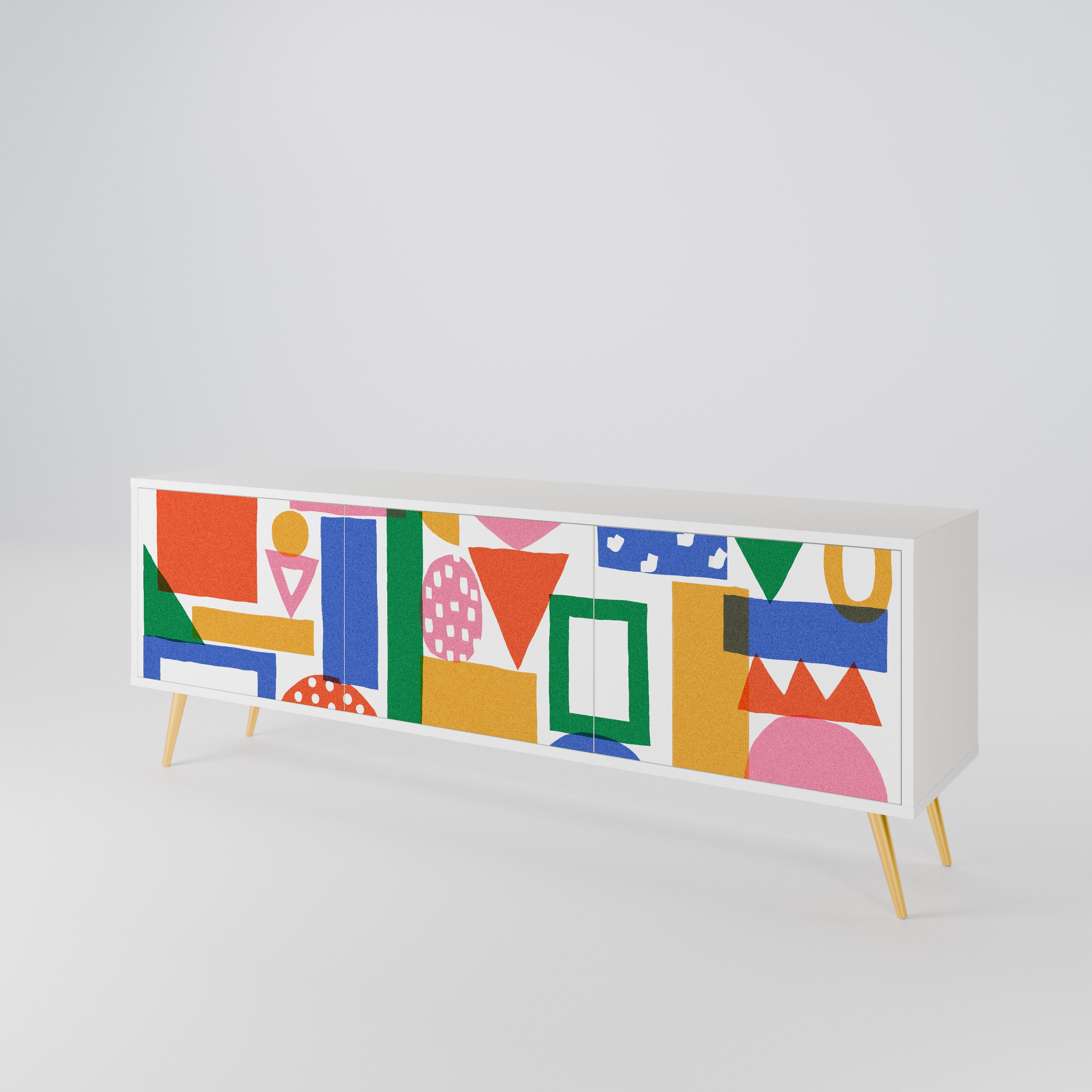 GEOMETRIC GLIMMER Třídveřový TV stolek