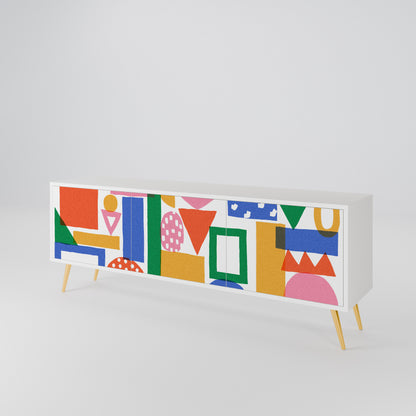 GEOMETRIC GLIMMER Třídveřový TV stolek
