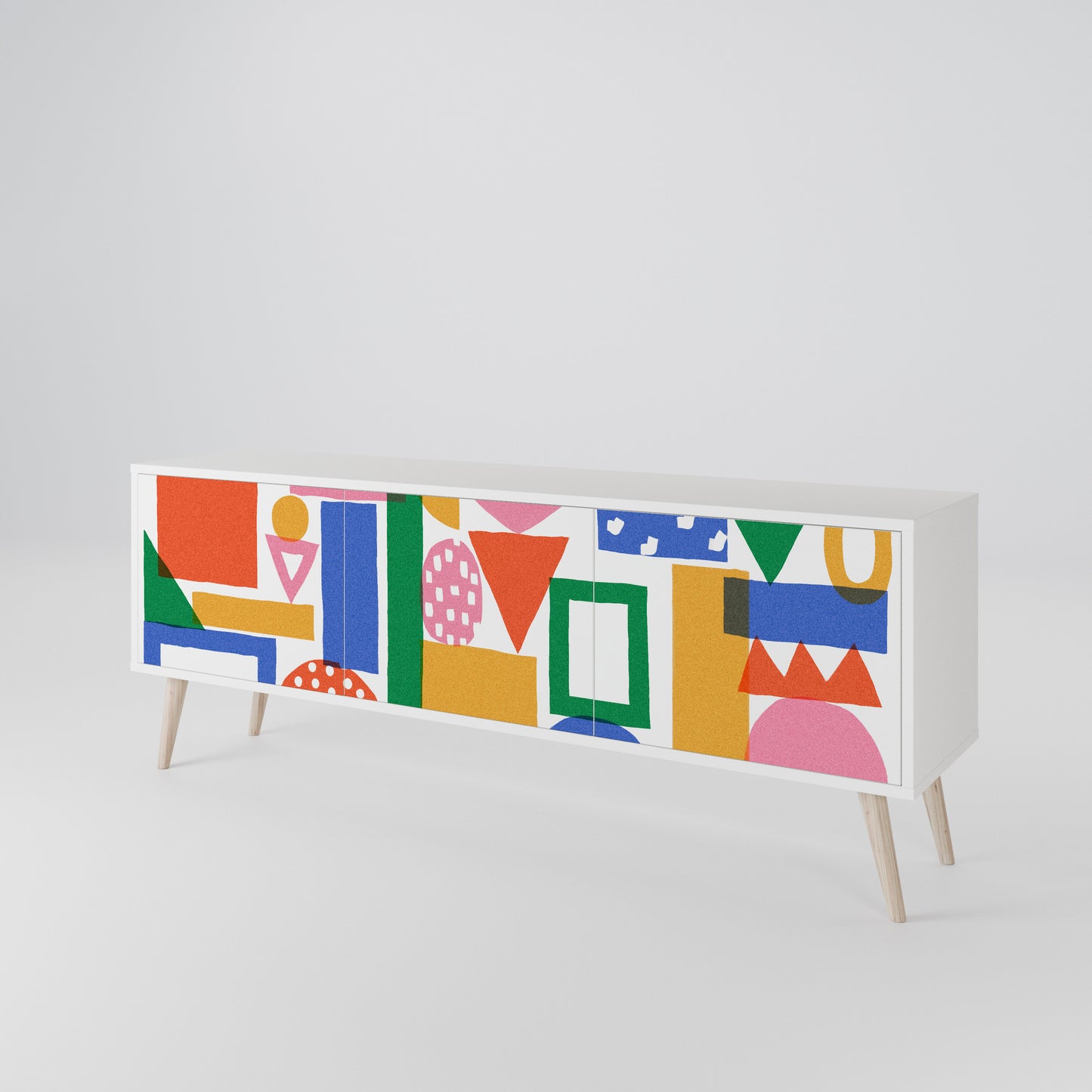 GEOMETRIC GLIMMER Třídveřový TV stolek