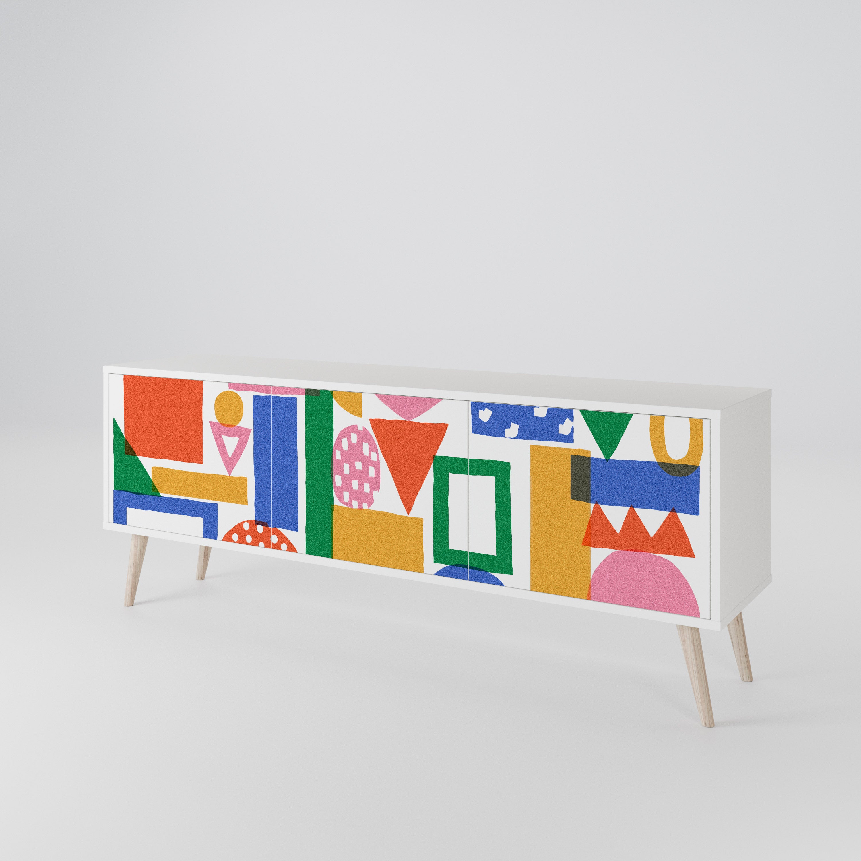 GEOMETRIC GLIMMER Třídveřový TV stolek