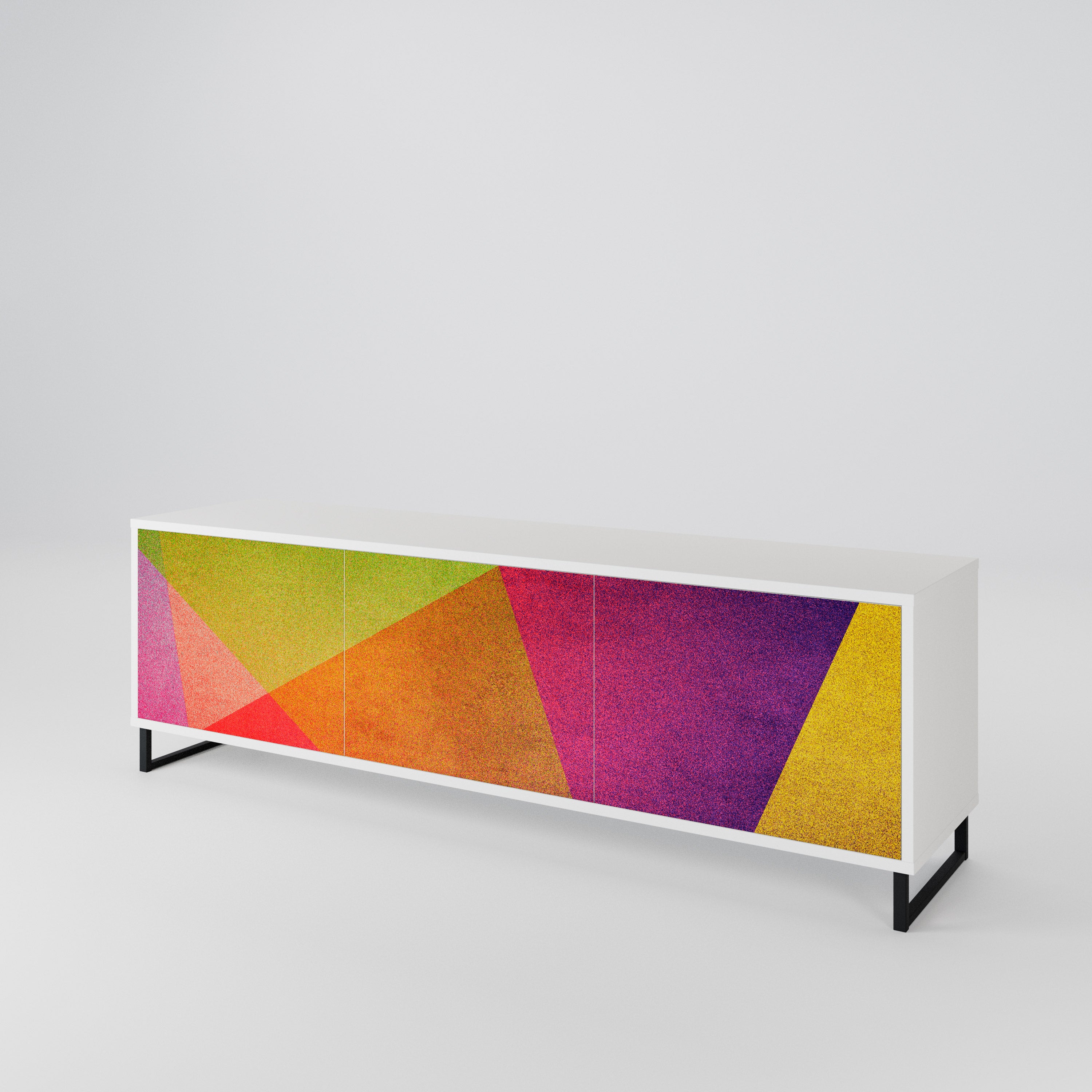 VIVID GEOMETRY Třídveřový TV stolek