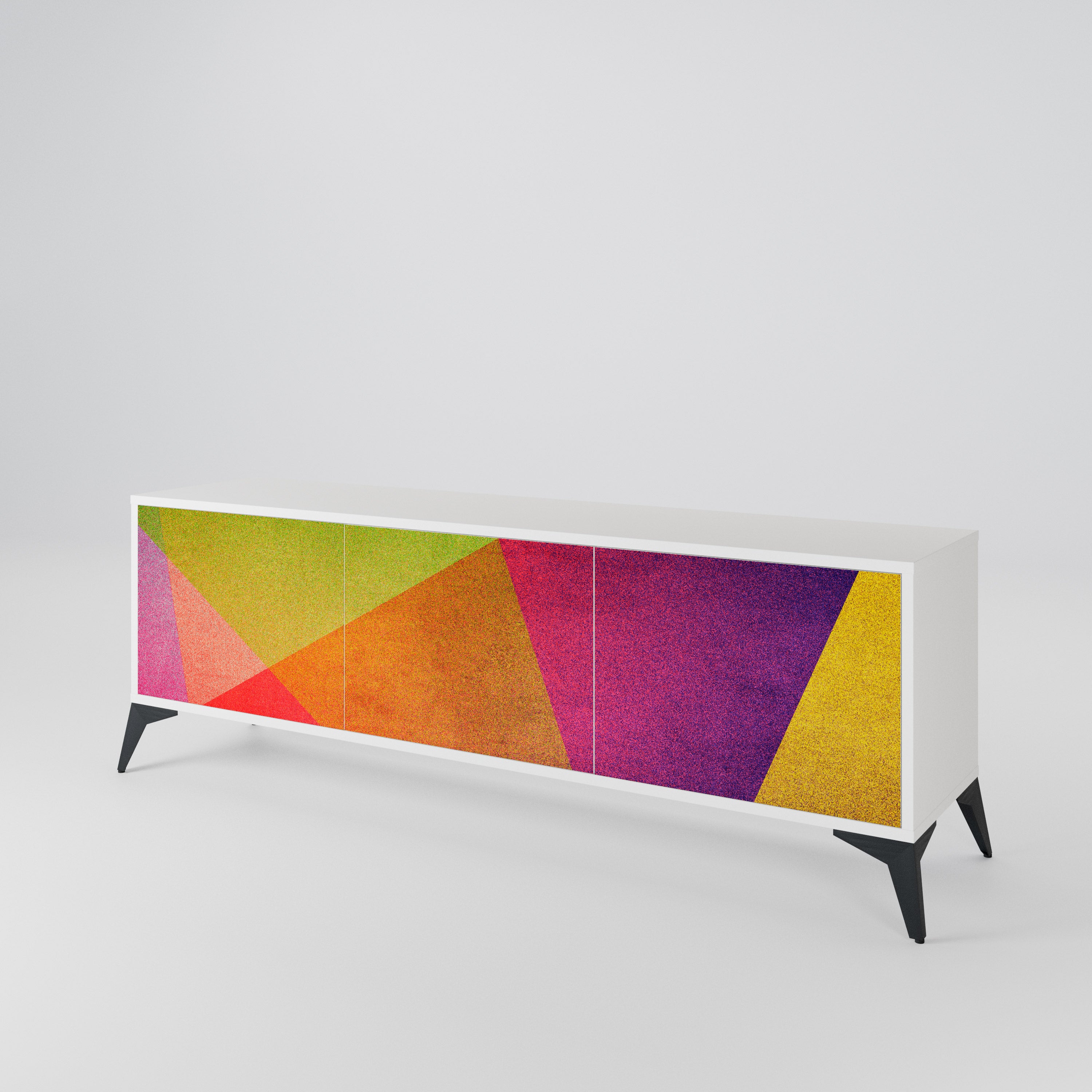 VIVID GEOMETRY Třídveřový TV stolek