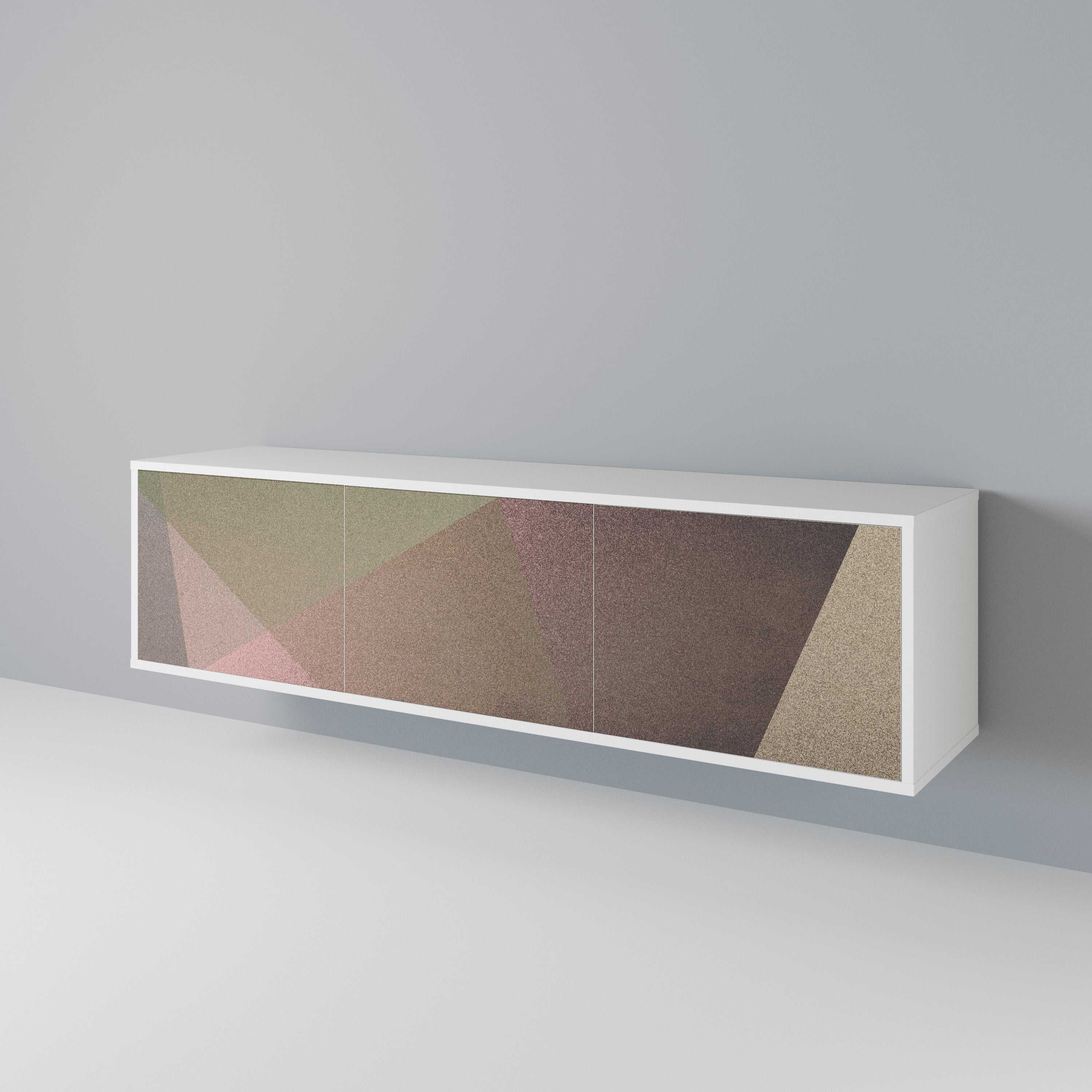 BEIGE GEOMETRY Třídveřový TV stolek