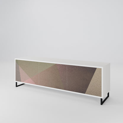 BEIGE GEOMETRY Třídveřový TV stolek