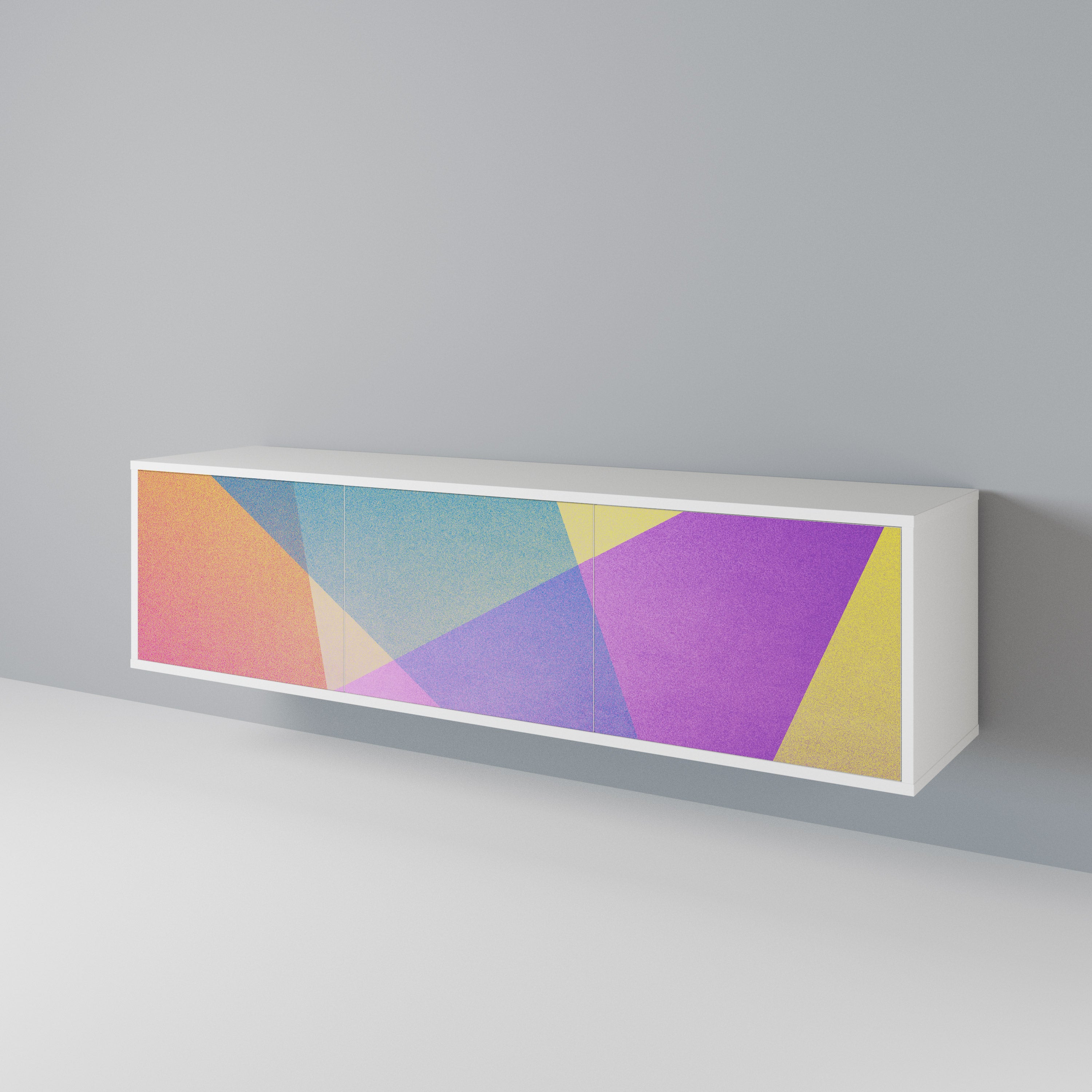 BRIGHT GEOMETRY Třídveřový TV stolek