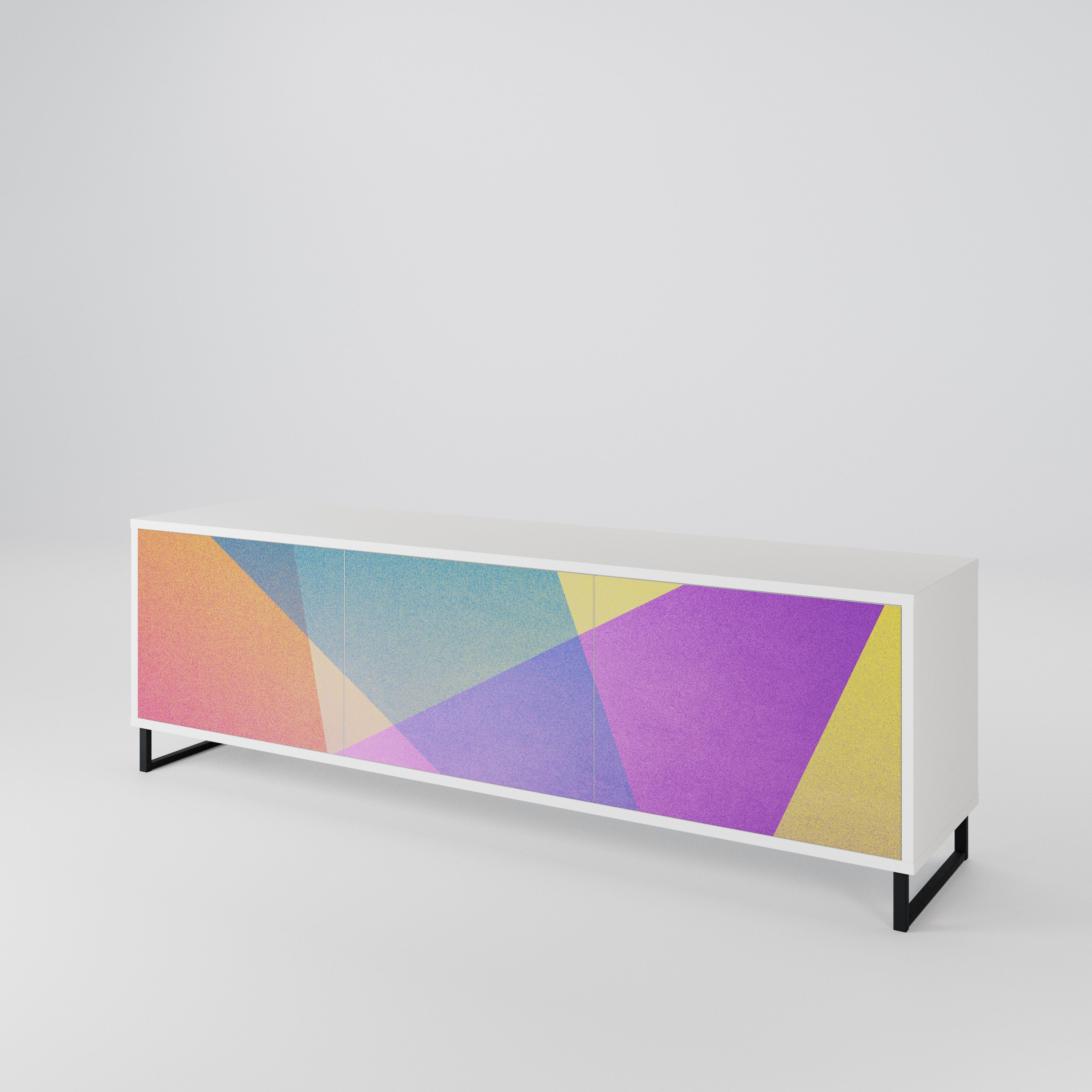 BRIGHT GEOMETRY Třídveřový TV stolek