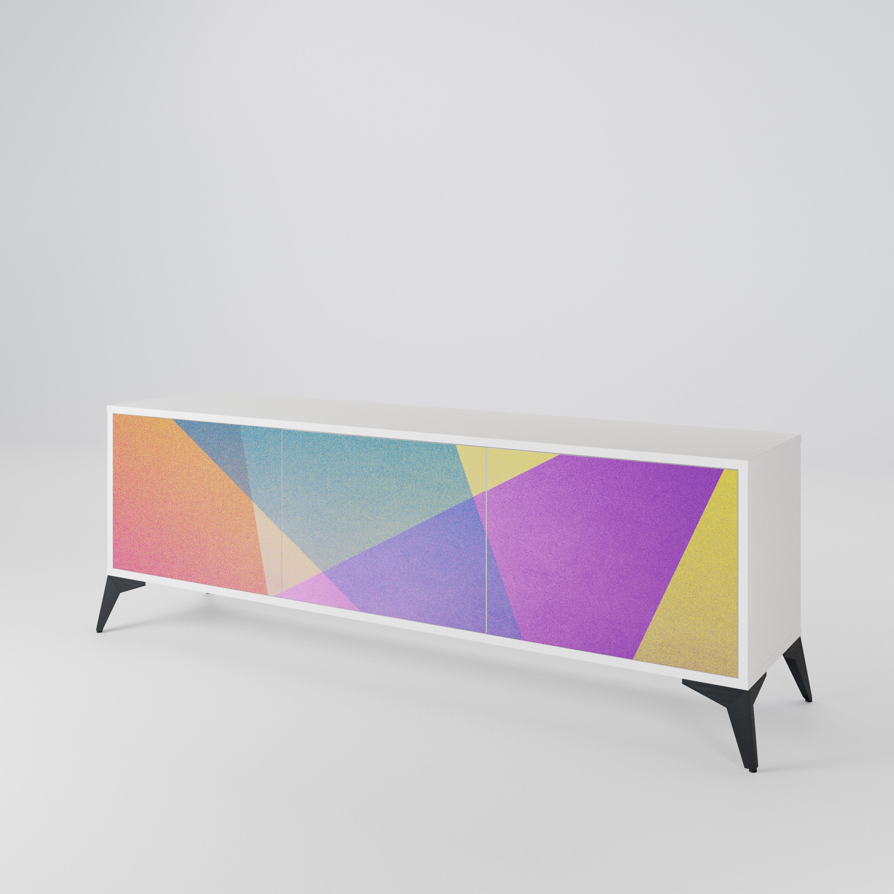 BRIGHT GEOMETRY Třídveřový TV stolek