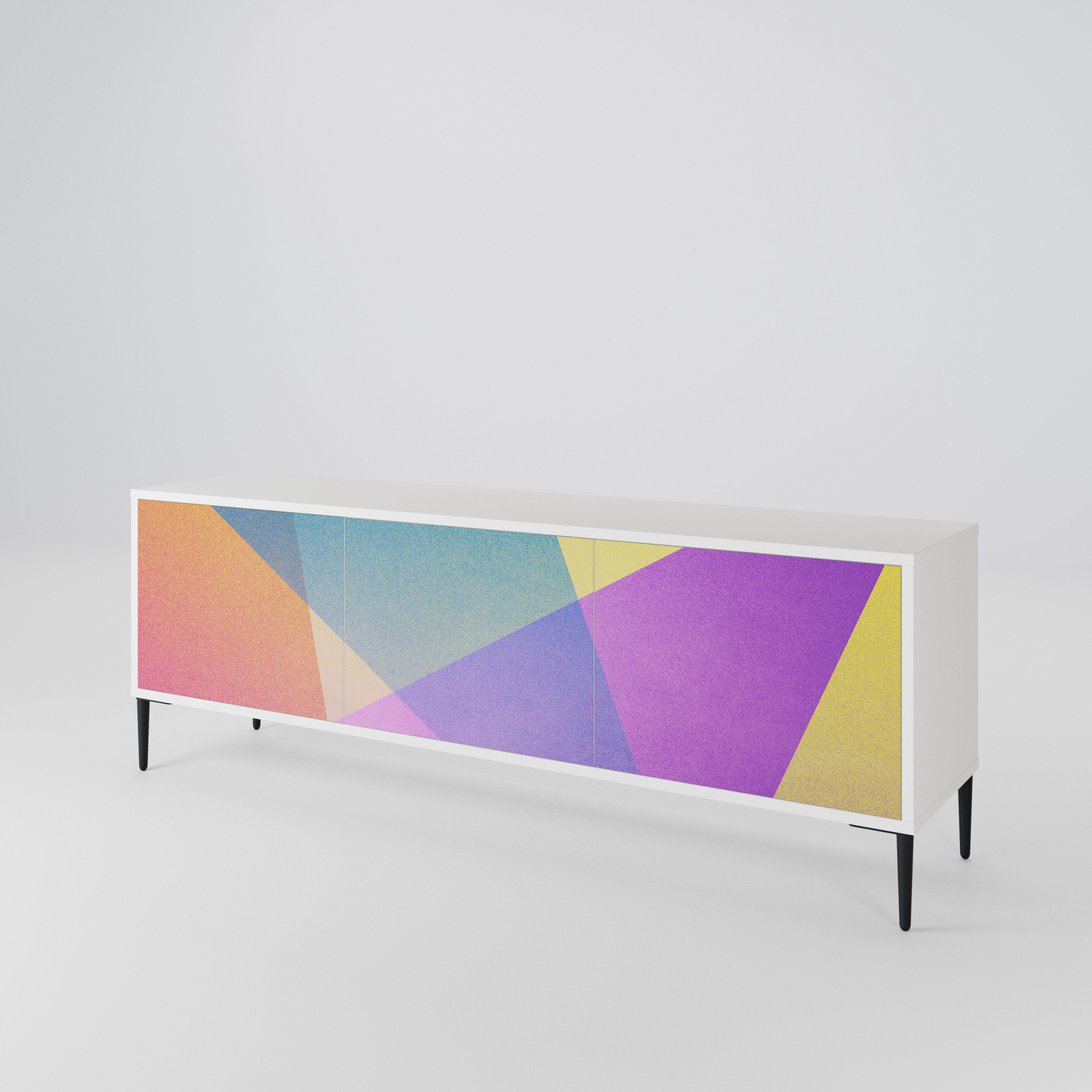 BRIGHT GEOMETRY Třídveřový TV stolek