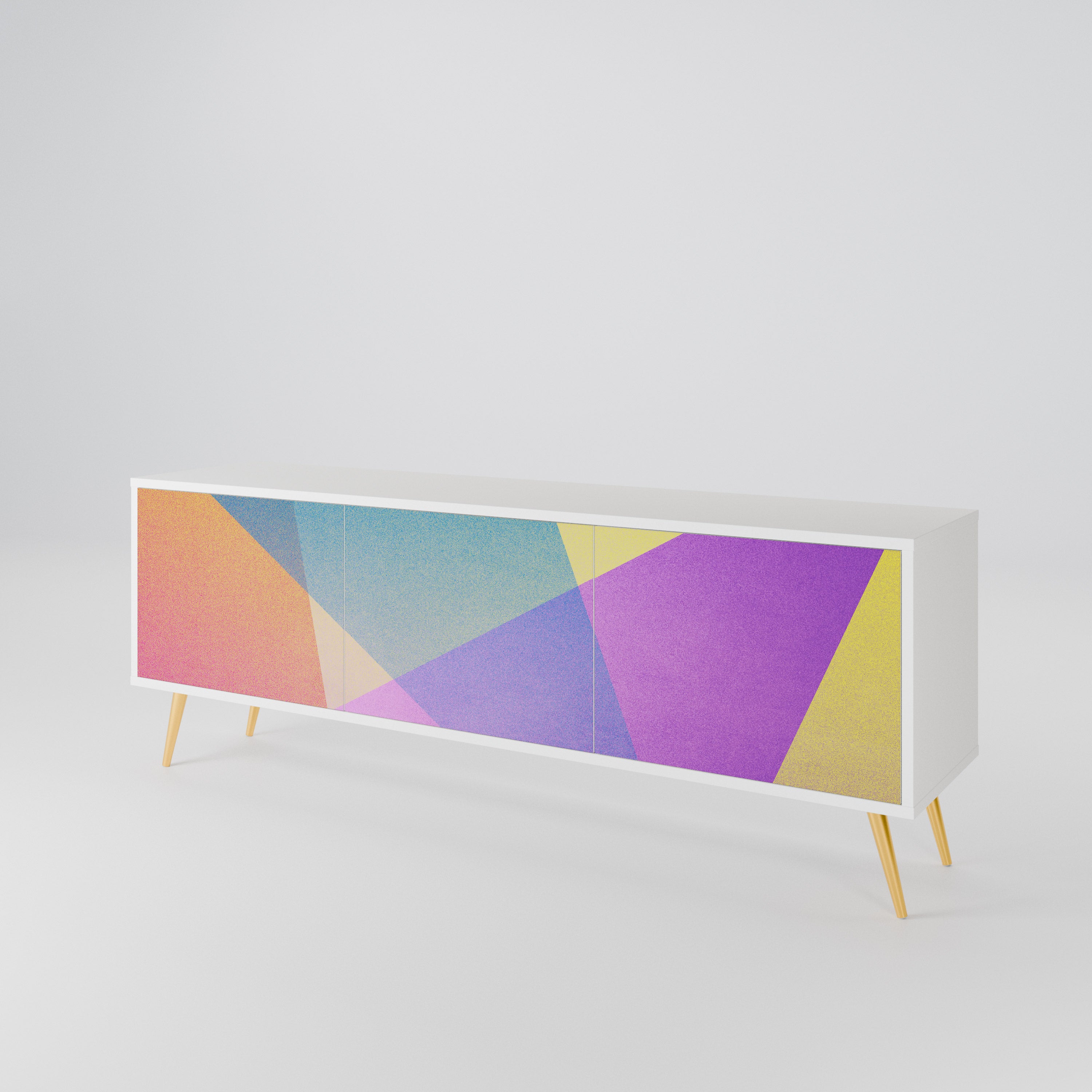 BRIGHT GEOMETRY Třídveřový TV stolek