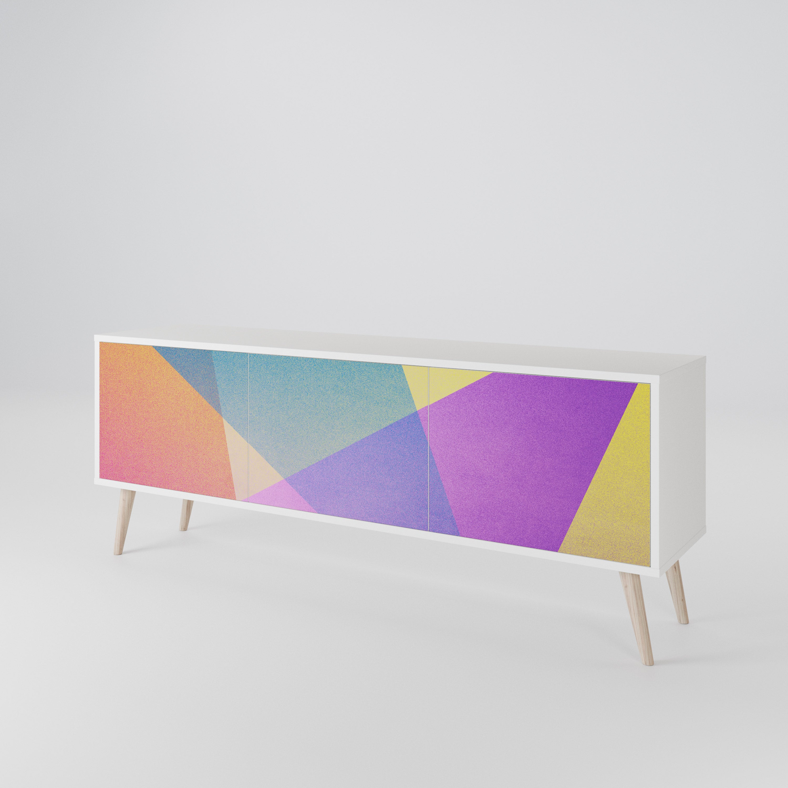BRIGHT GEOMETRY Třídveřový TV stolek