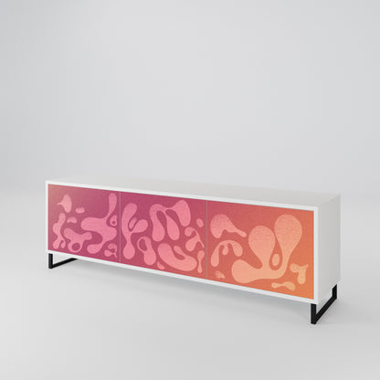 IRREGULAR PINK Třídveřový TV stolek