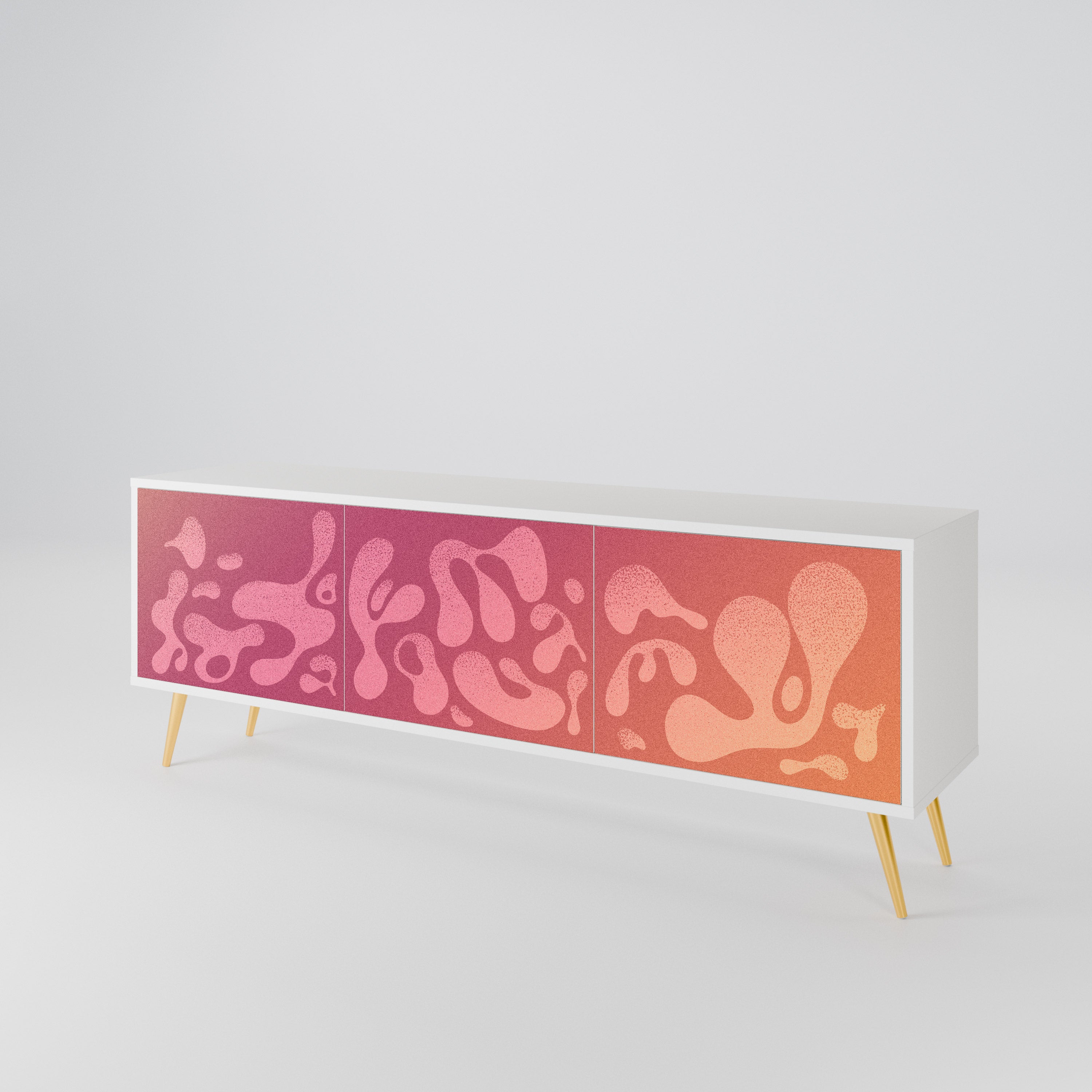 IRREGULAR PINK Třídveřový TV stolek