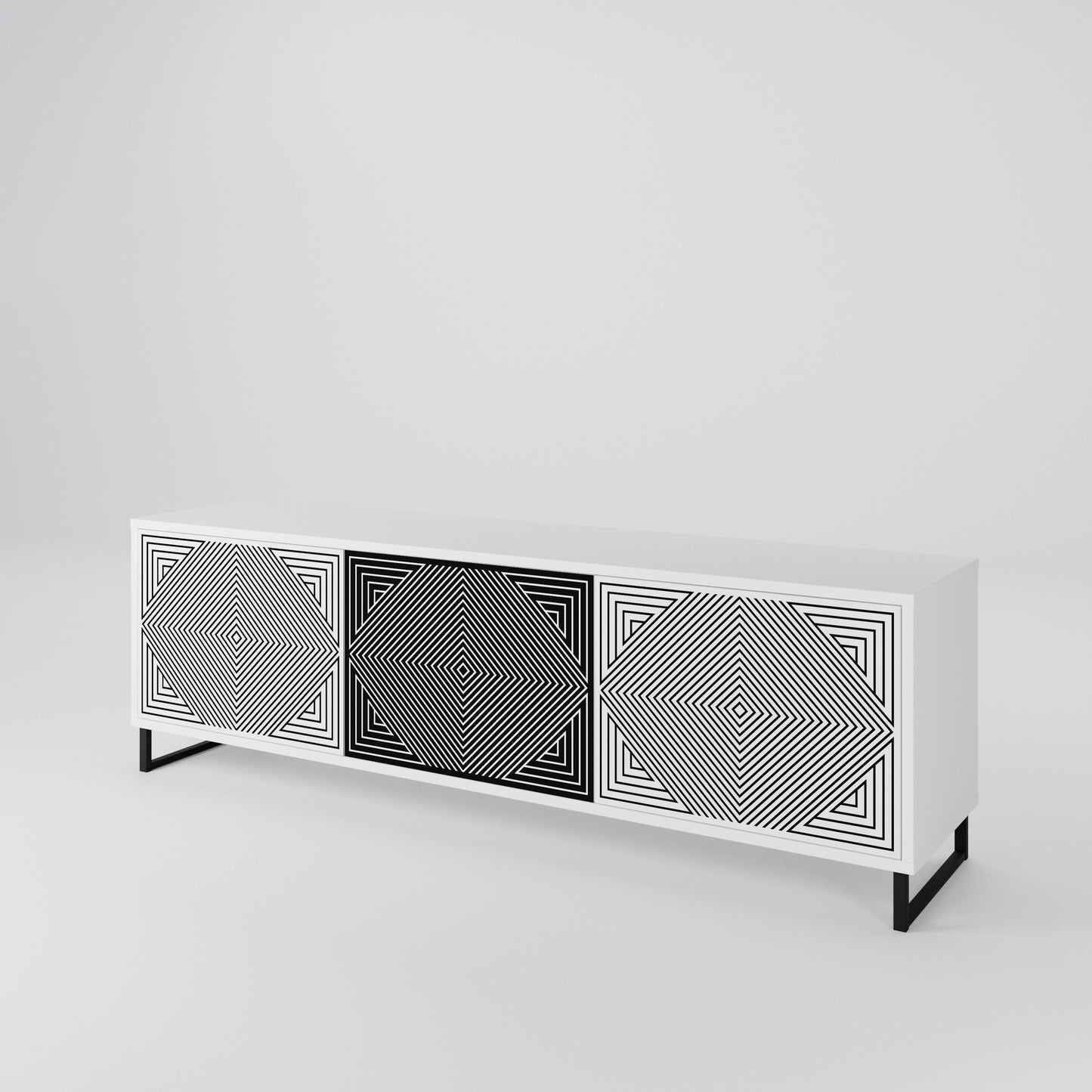 POLYGON ILLUSION Třídveřový TV stolek