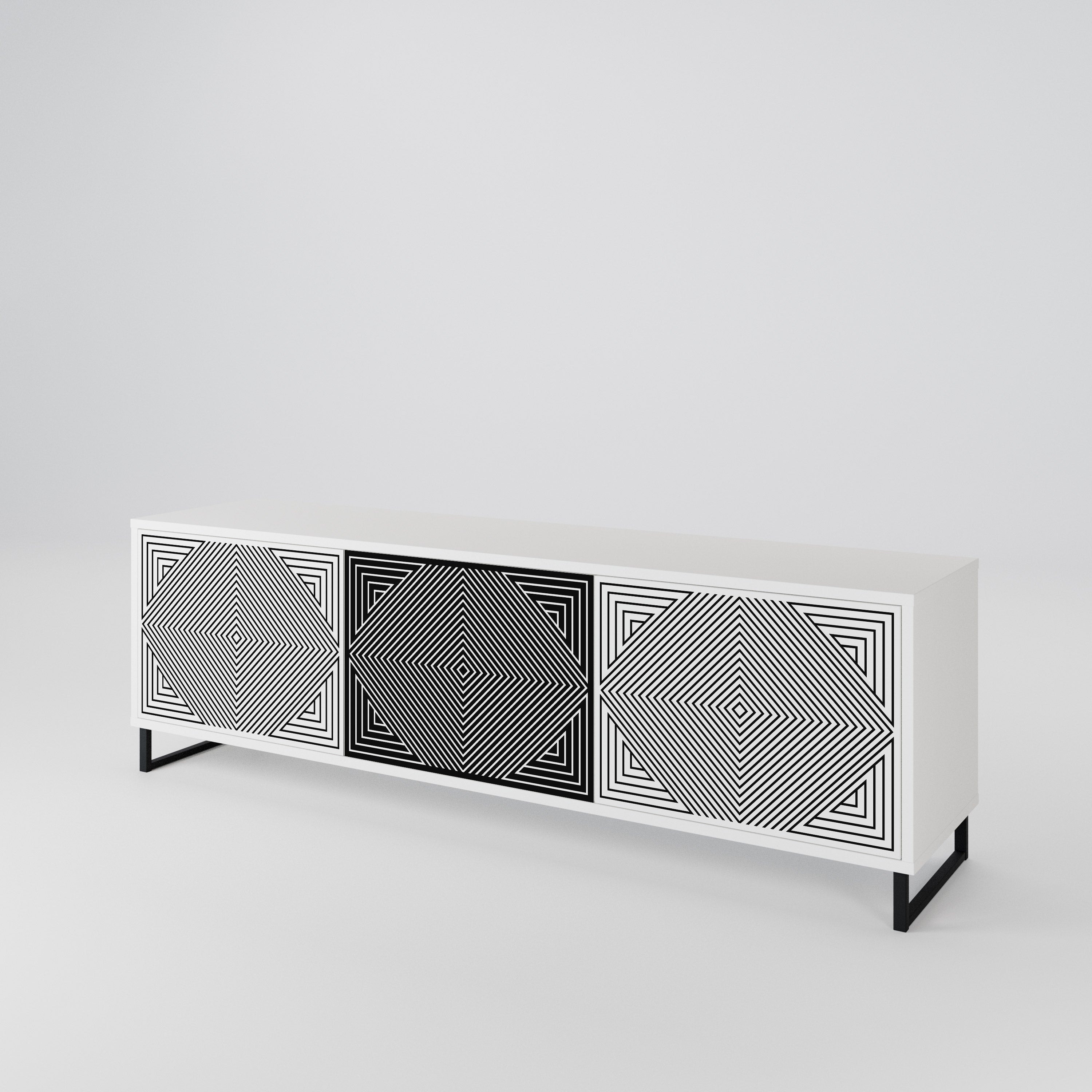 POLYGON ILLUSION Třídveřový TV stolek