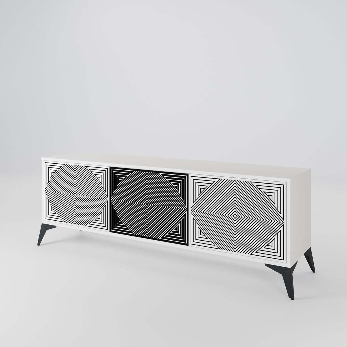 POLYGON ILLUSION Třídveřový TV stolek