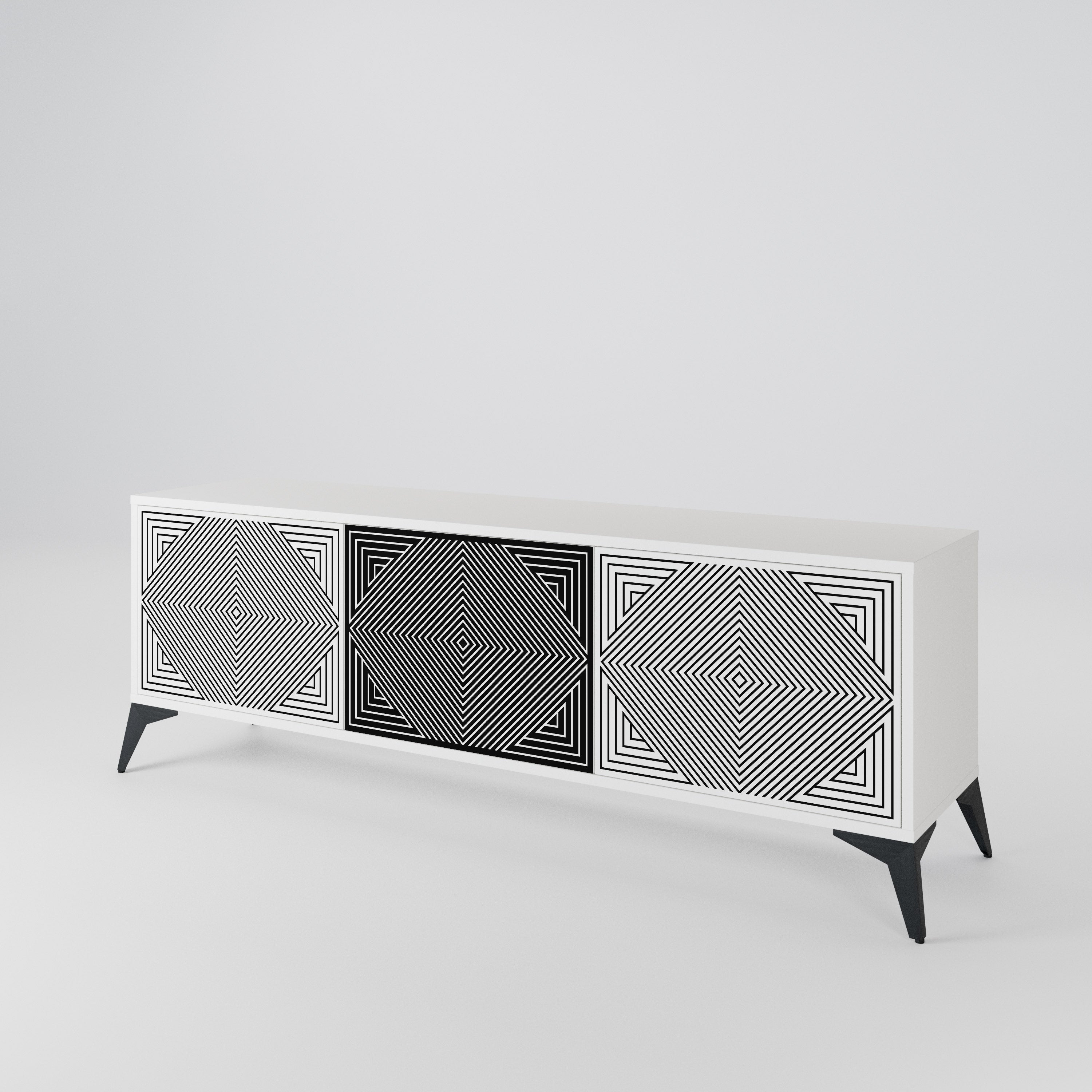 POLYGON ILLUSION Třídveřový TV stolek