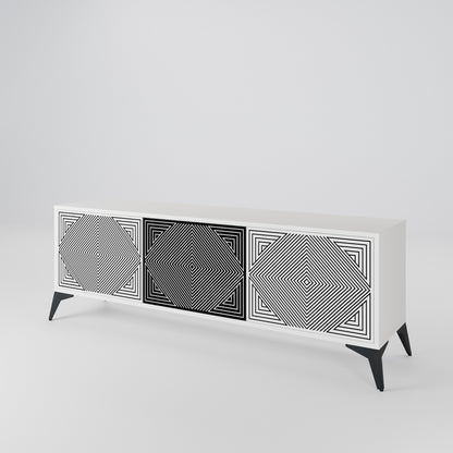 POLYGON ILLUSION Třídveřový TV stolek