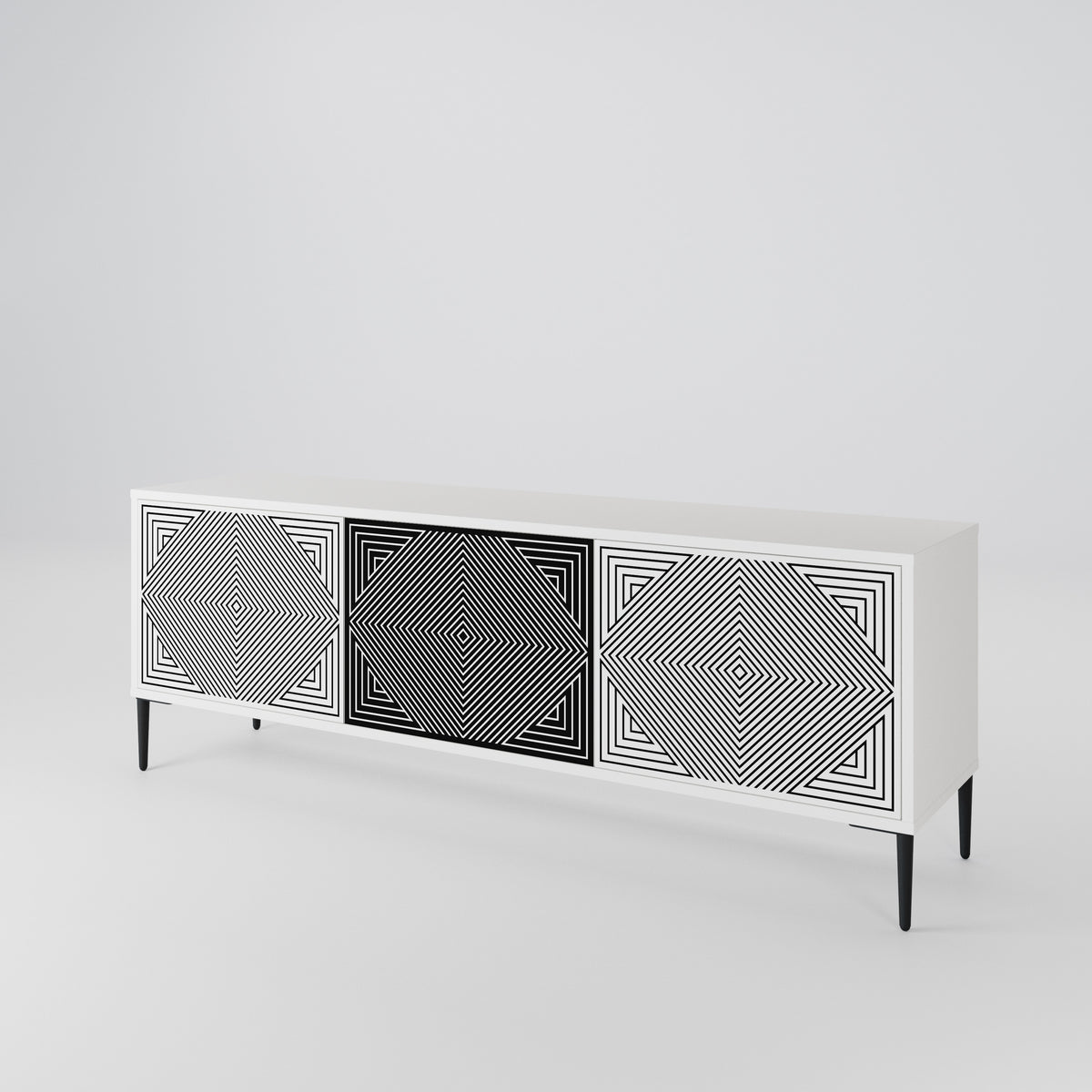 POLYGON ILLUSION Třídveřový TV stolek