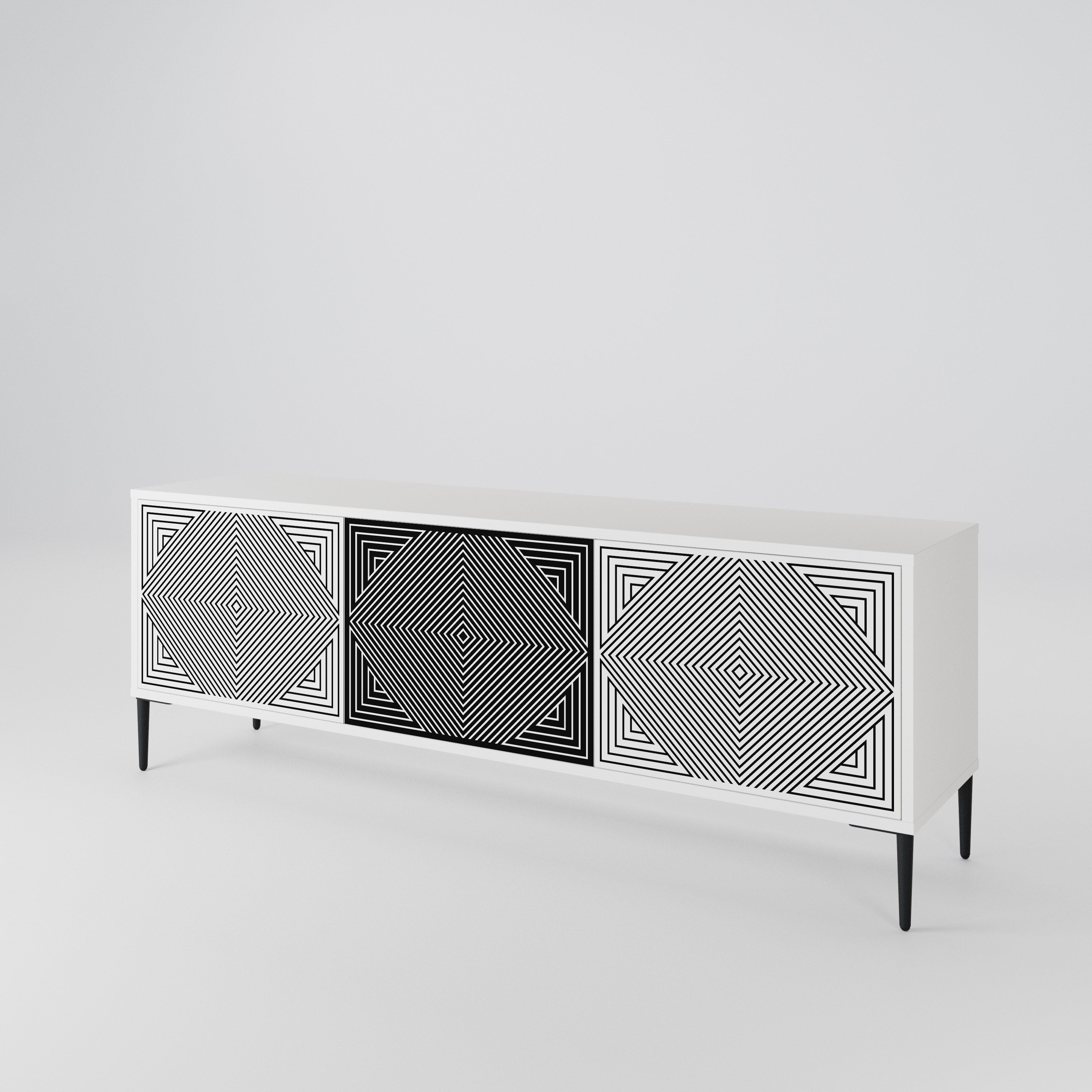 POLYGON ILLUSION Třídveřový TV stolek