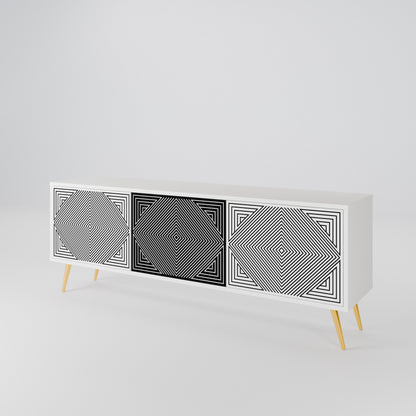 POLYGON ILLUSION Třídveřový TV stolek