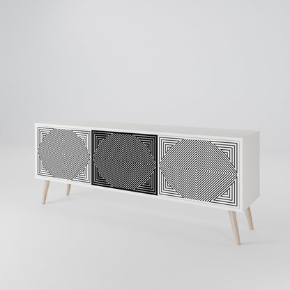 POLYGON ILLUSION Třídveřový TV stolek