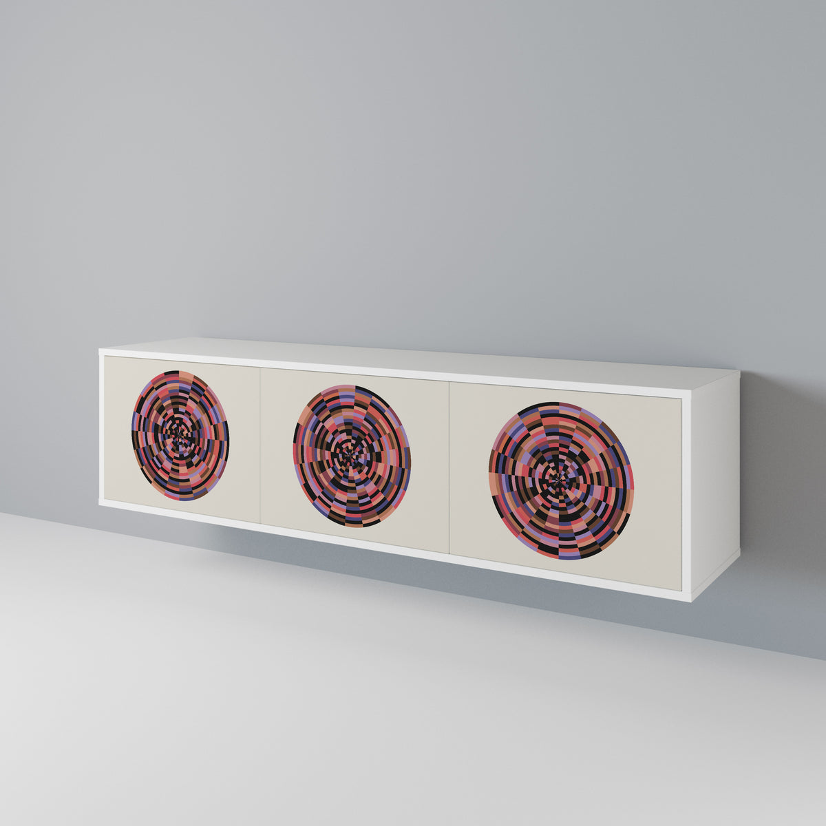 BROWN CIRCLES Třídveřový TV stolek