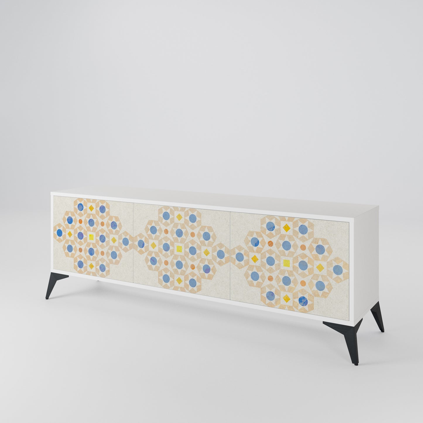 PATTERNED PRISM Třídveřový TV stolek