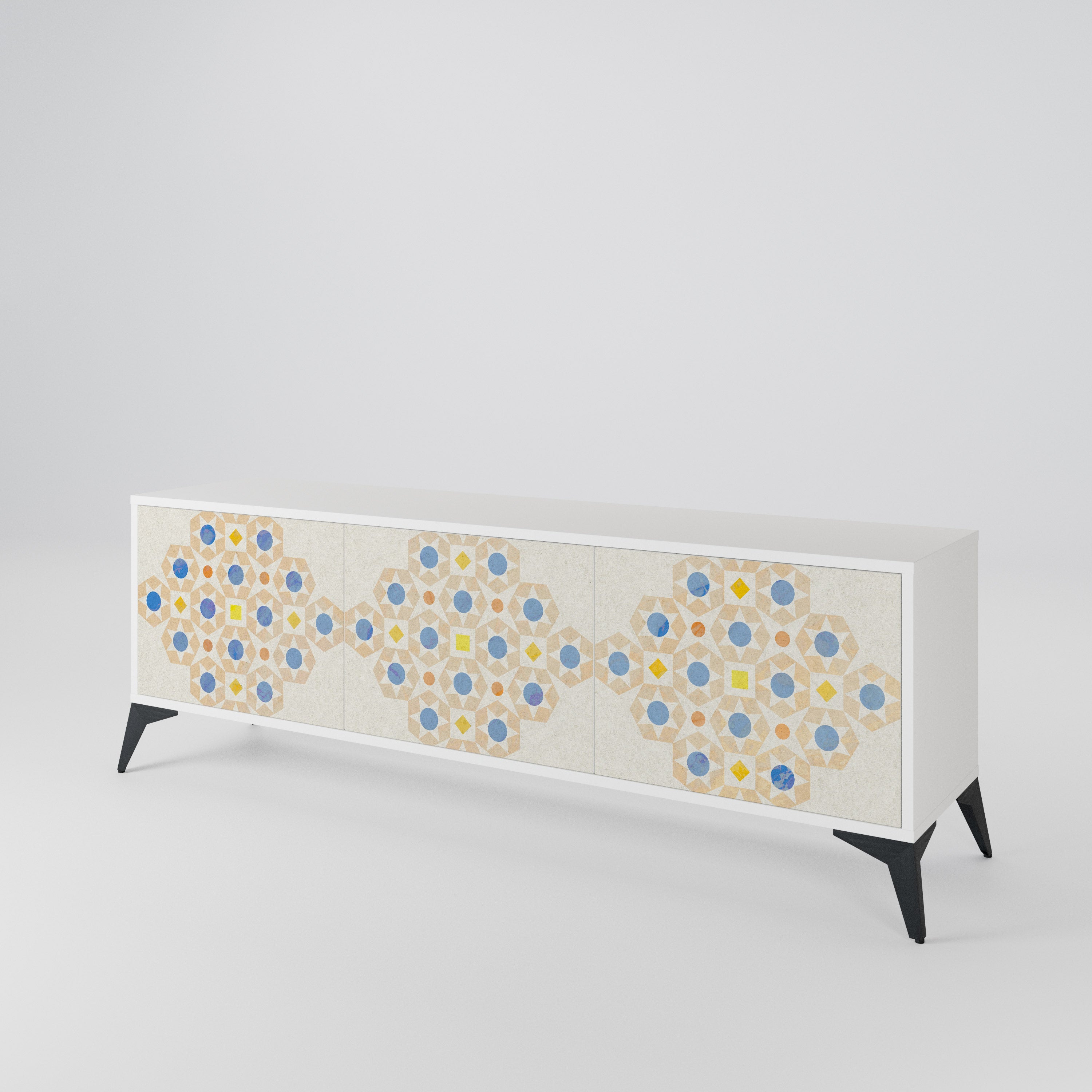 PATTERNED PRISM Třídveřový TV stolek