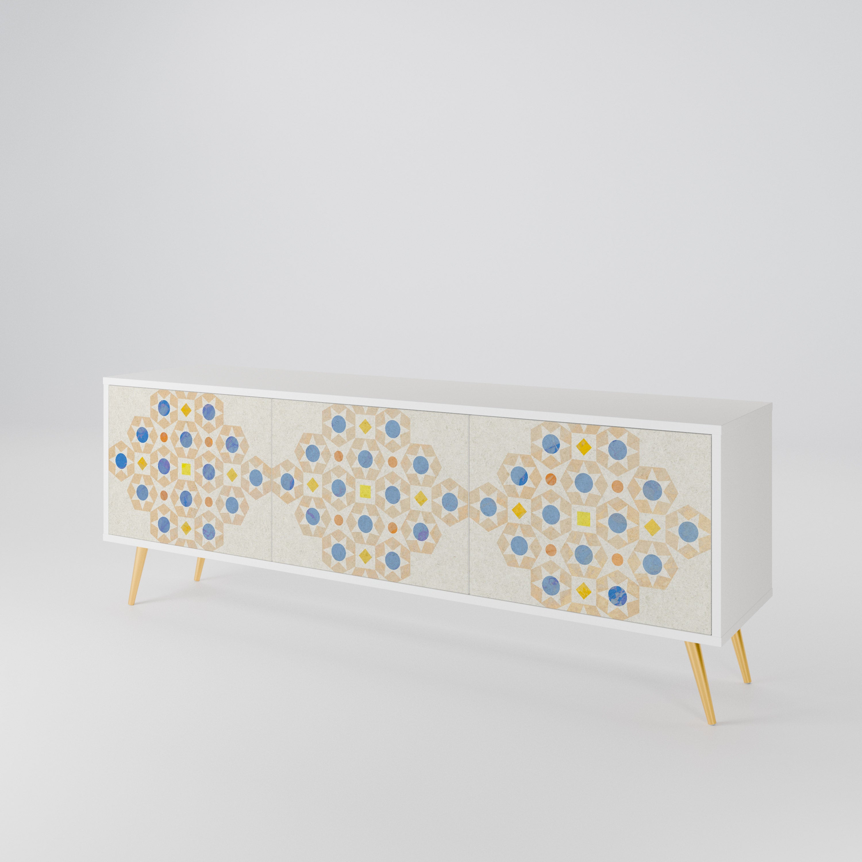 PATTERNED PRISM Třídveřový TV stolek