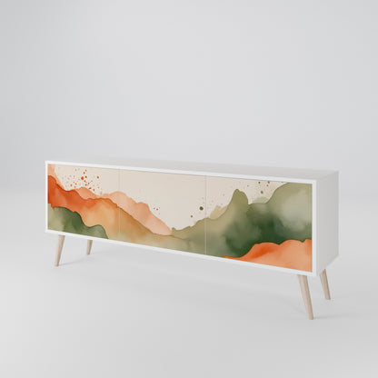 WATERCOLOUR PEAKS Třídveřový TV stolek
