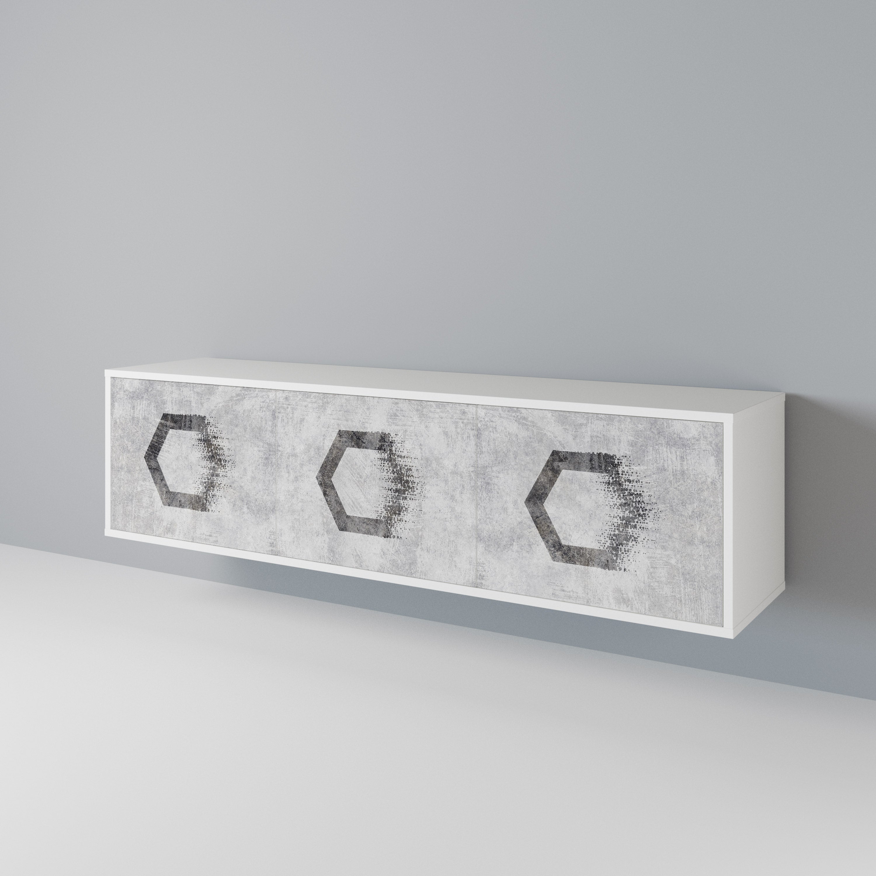 HEXAGONAL FIGURES Třídveřový TV stolek