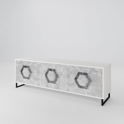 HEXAGONAL FIGURES Třídveřový TV stolek