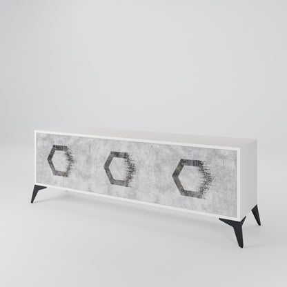 HEXAGONAL FIGURES Třídveřový TV stolek