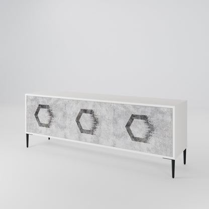HEXAGONAL FIGURES Třídveřový TV stolek