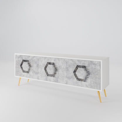 HEXAGONAL FIGURES Třídveřový TV stolek