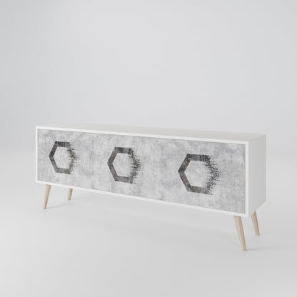 HEXAGONAL FIGURES Třídveřový TV stolek