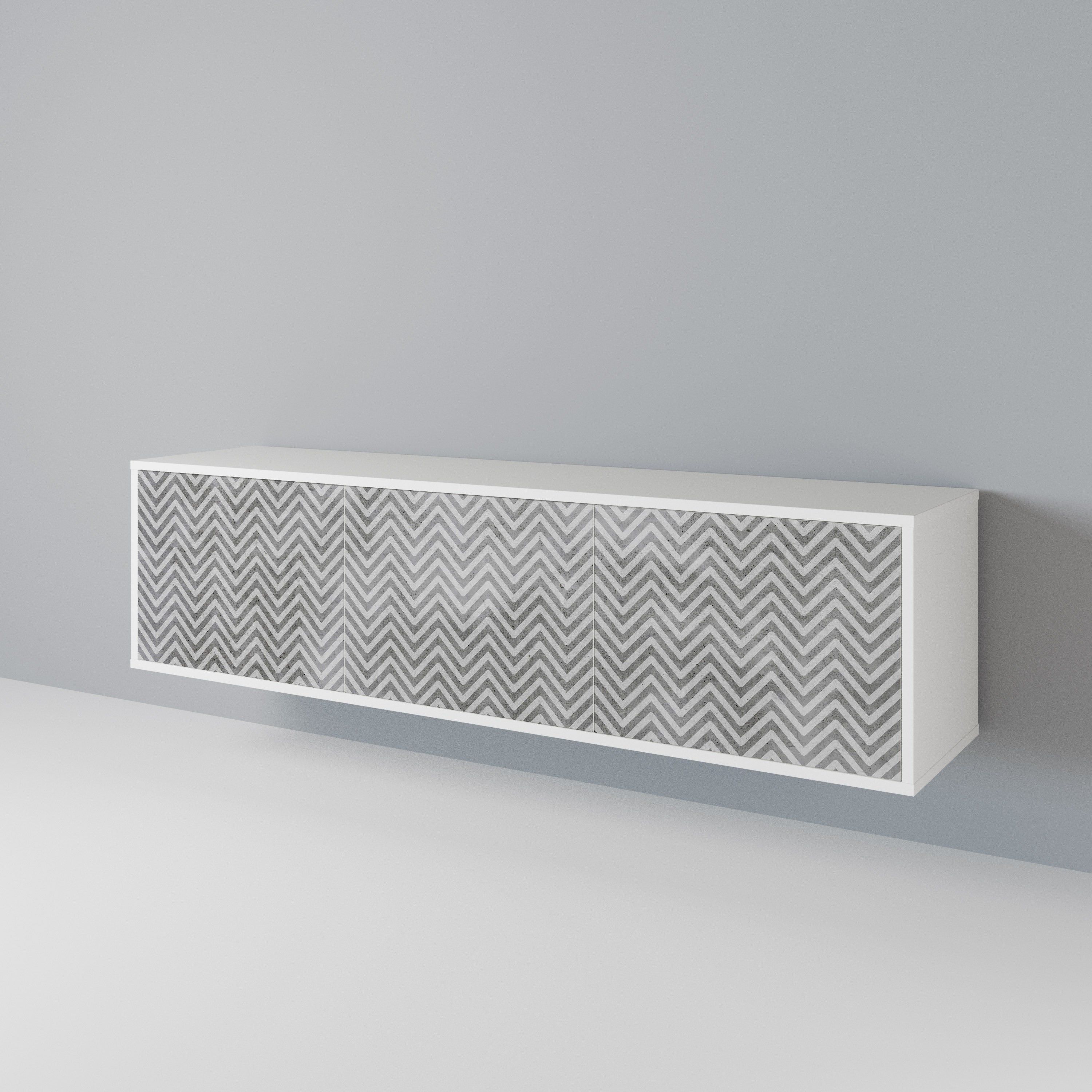 CONCRETE ZIG ZAG Třídveřový TV stolek