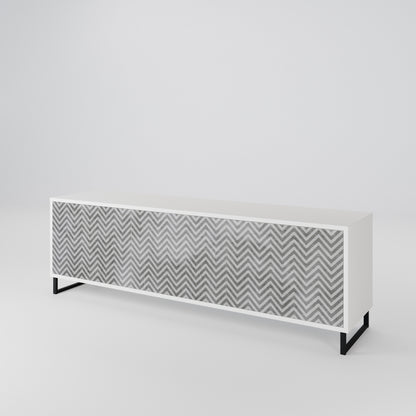CONCRETE ZIG ZAG Třídveřový TV stolek