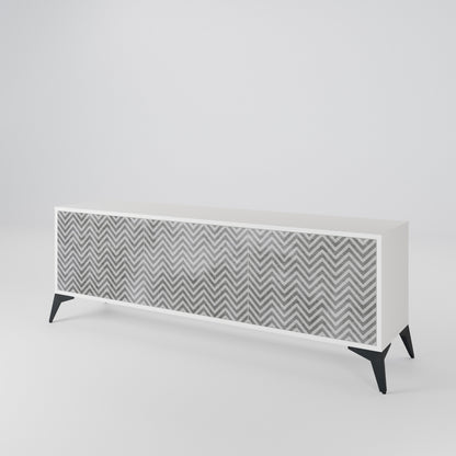 CONCRETE ZIG ZAG Třídveřový TV stolek