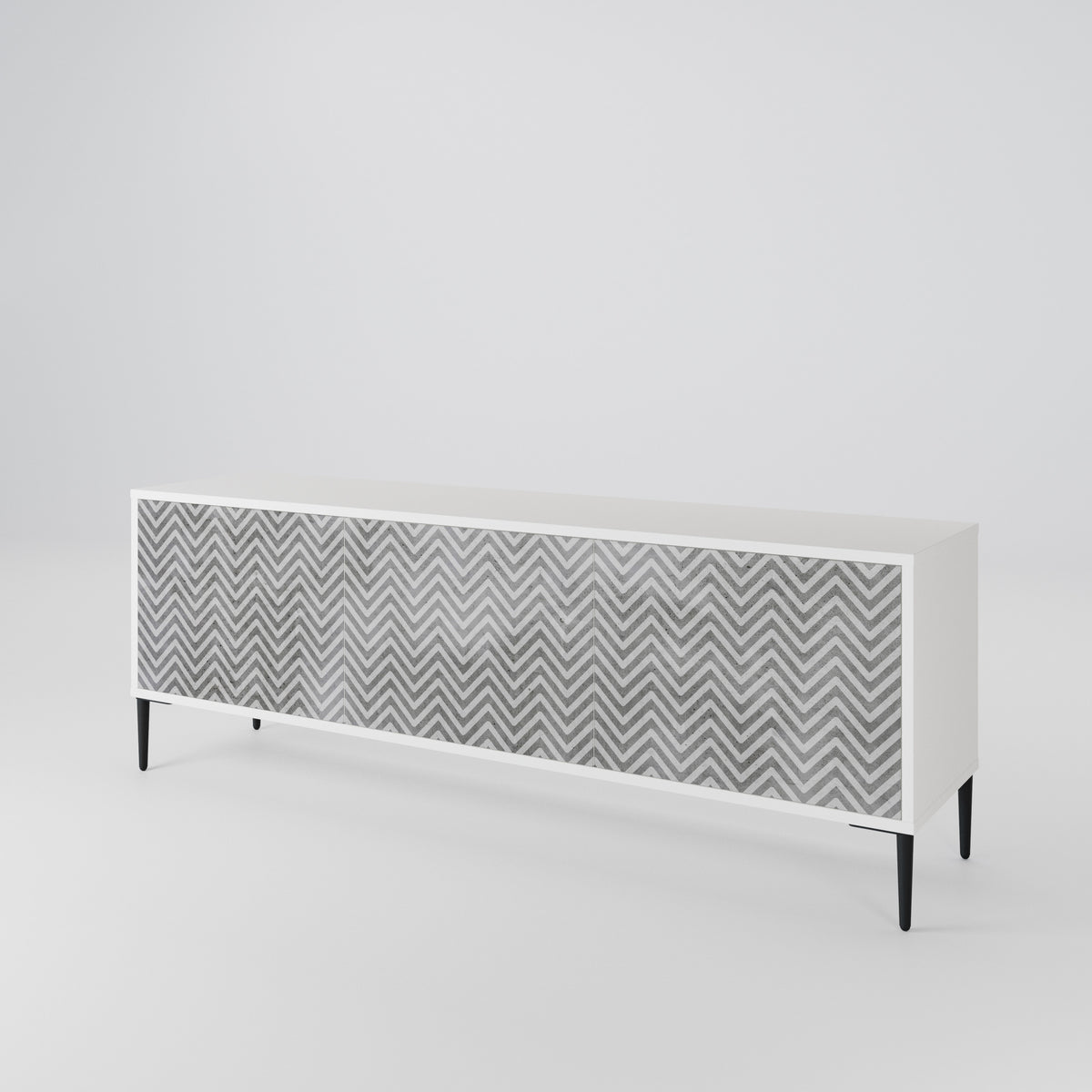 CONCRETE ZIG ZAG Třídveřový TV stolek