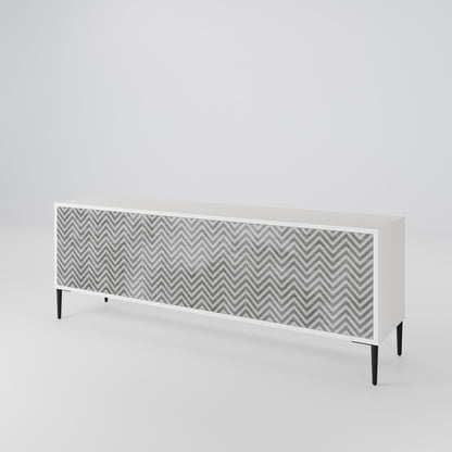 CONCRETE ZIG ZAG Třídveřový TV stolek