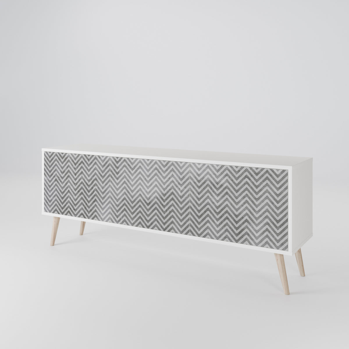 CONCRETE ZIG ZAG Třídveřový TV stolek