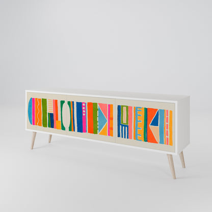 GEOMETRIC SHINE Třídveřový TV stolek