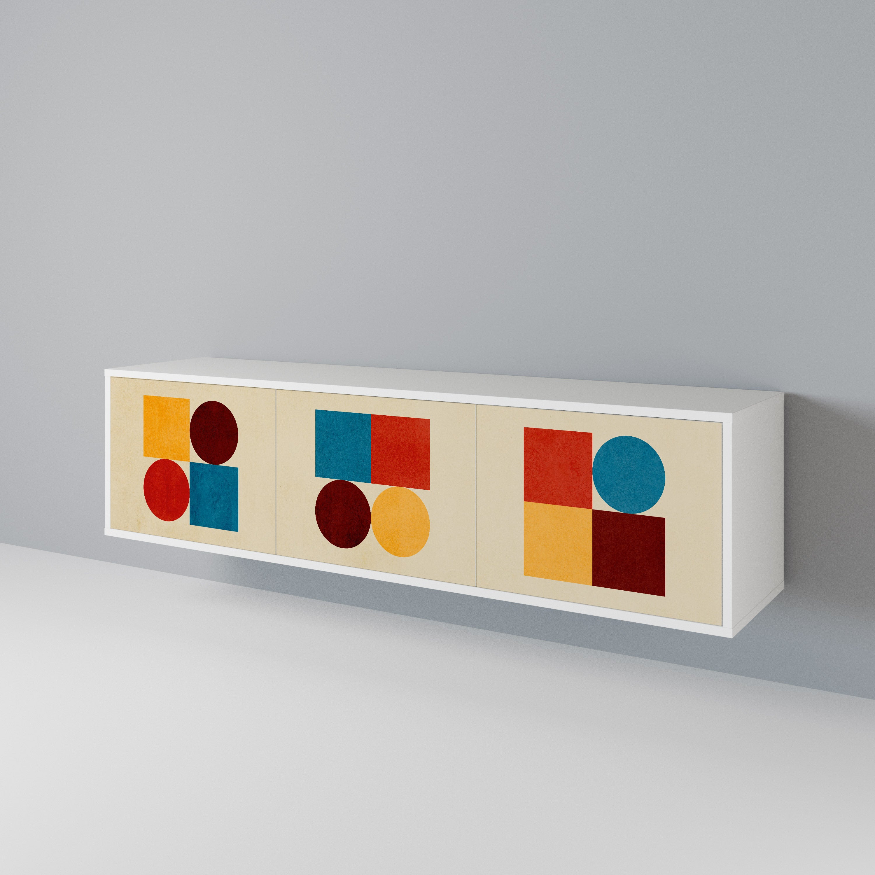 GEOMETRIC PUZZLE Třídveřový TV stolek