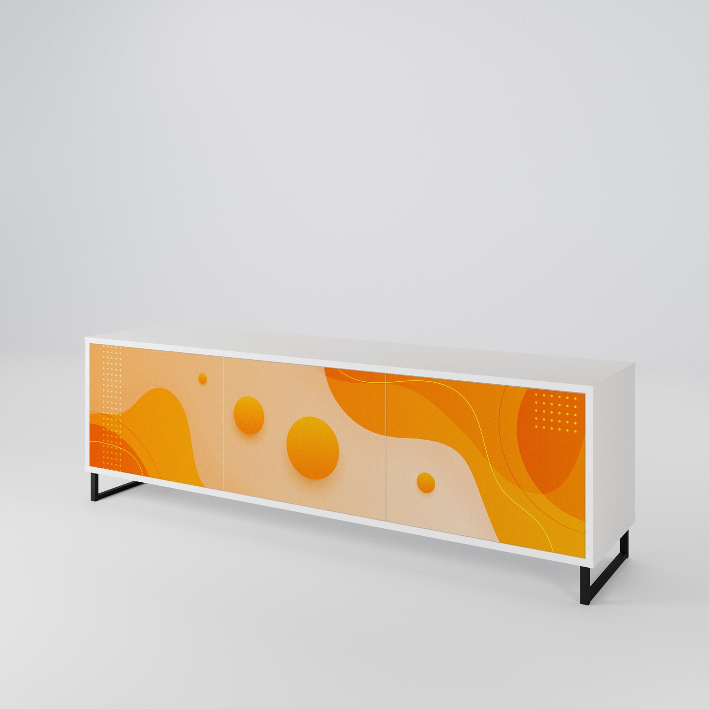 ORANGE ARRANGEMENT Třídveřový TV stolek
