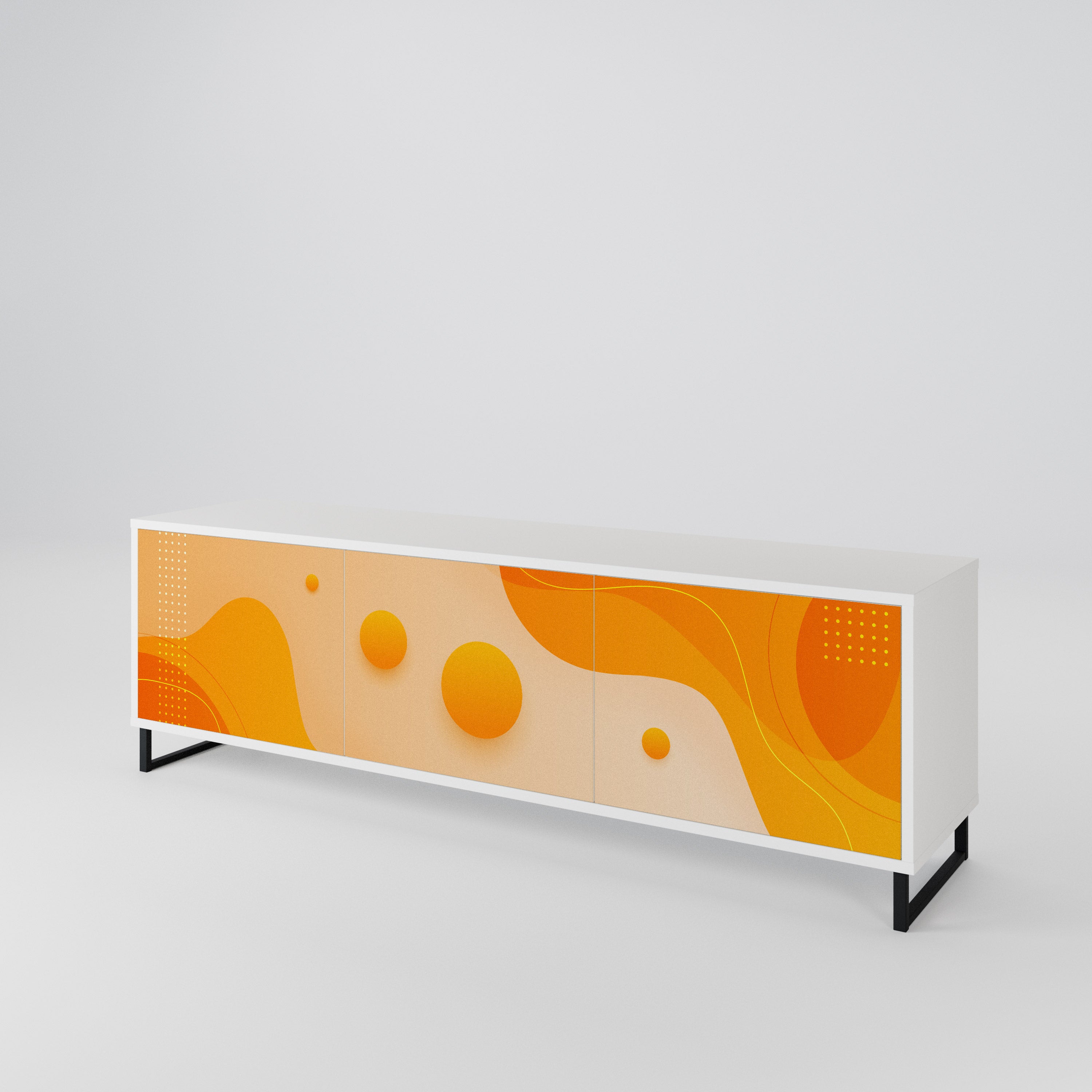 ORANGE ARRANGEMENT Třídveřový TV stolek